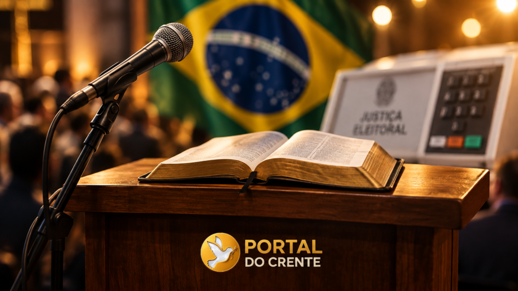 imagem realista sobre candidatos evangélicos nas Eleições de 2026