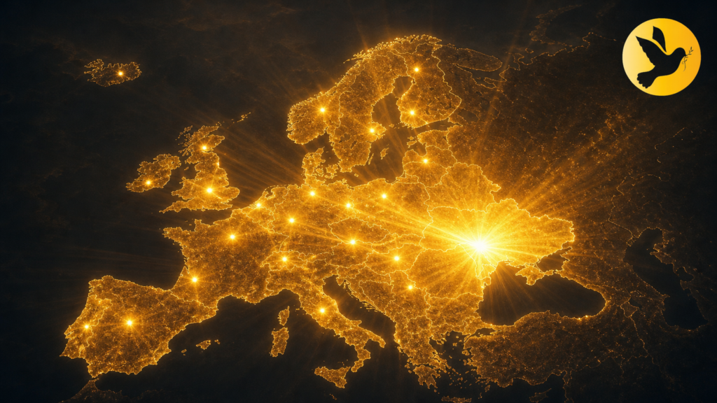 Mapa representando a expansão do evangelho na Europa com o surgimento de novas igrejas.