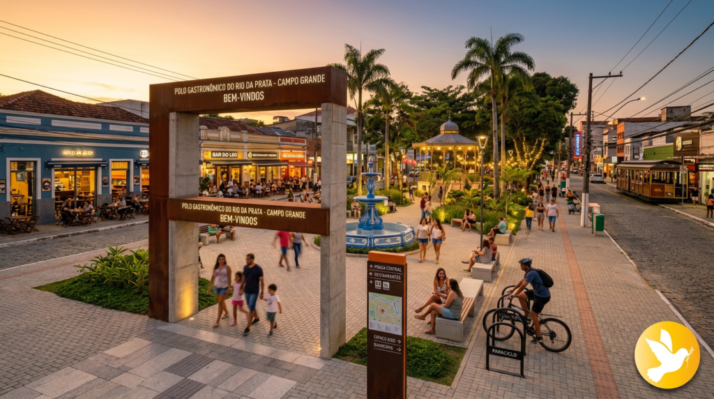 Imagem idealizada para o polo gastronômico do Rio da Prata em Campo Grande