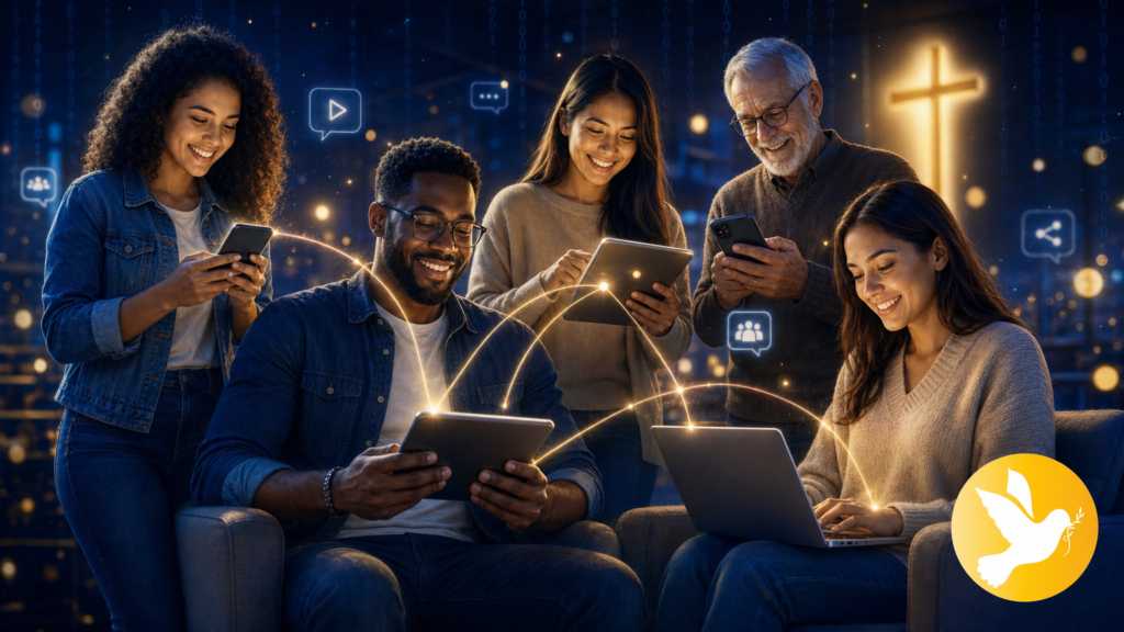 pessoas se comunicando pelas redes sociais evidenciando a transformação vivida nas comunicações em meio a era digital.
