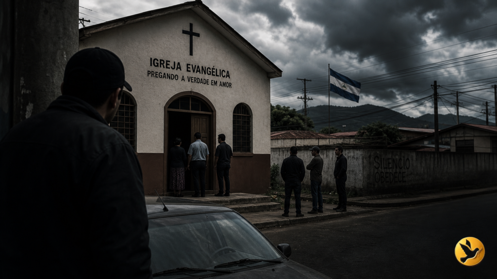 Imagem que representa a crescente da  perseguição a evangélicos na Nicarágua.