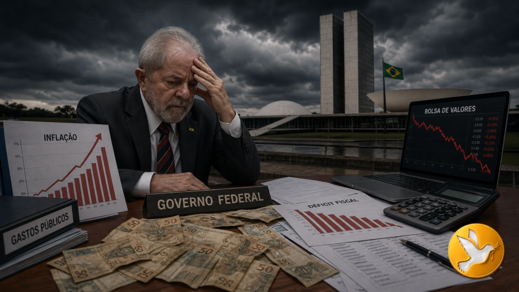 Imagem que representa o fracasso econômico do governo Lula e o aumento do custo de vida no Brasil