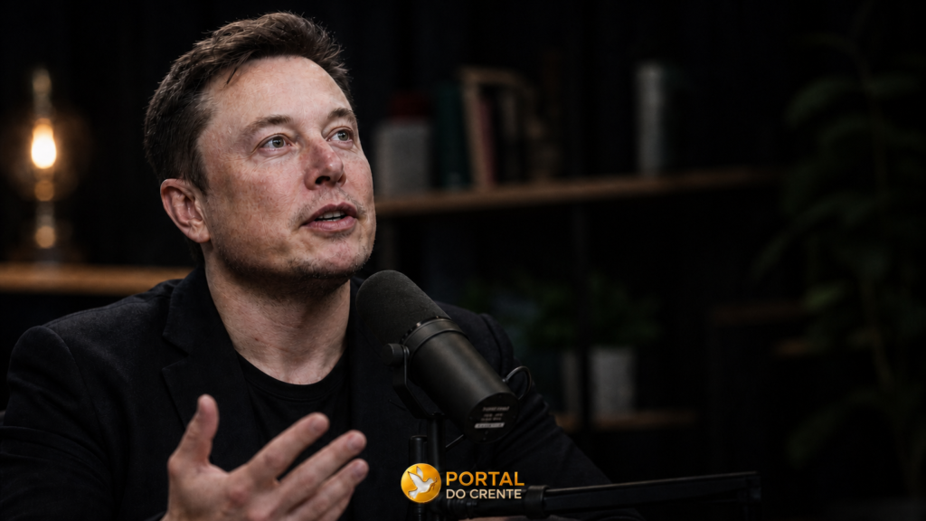 Imagem que ilustra a entrevista em que Elon Musk reconhece Deus como criador do universo