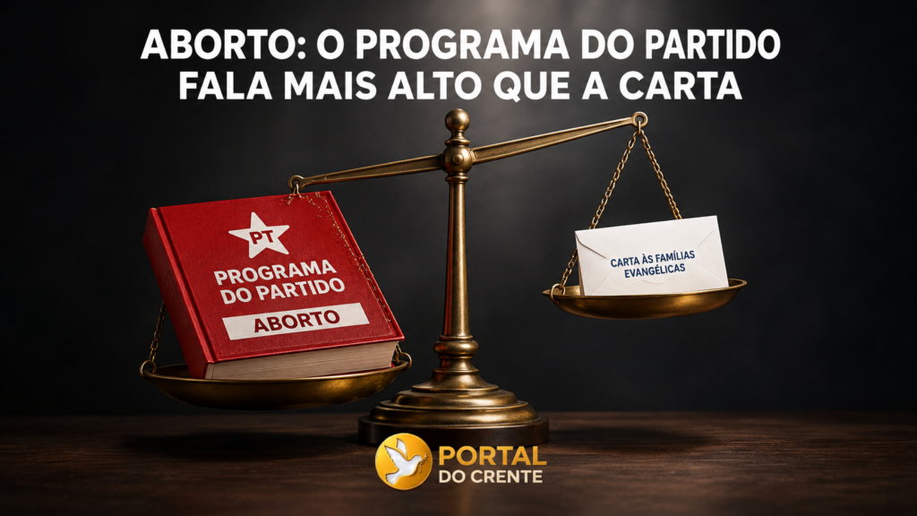 Imagem que retrata o aborto como uma das contradições da Carta Lula evangélicos
