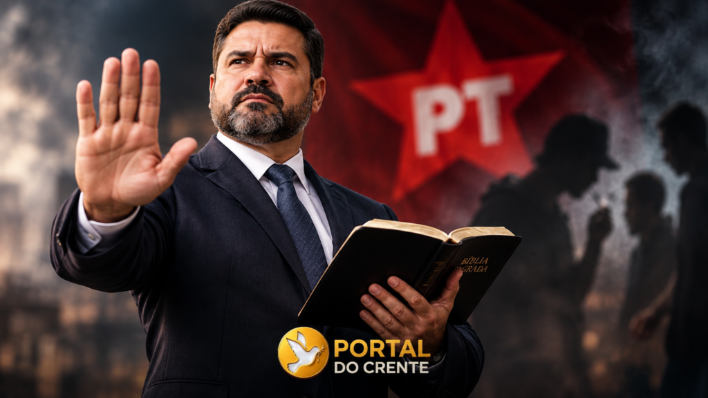 arte realista que destaca Cristãos que não votam no PT.
